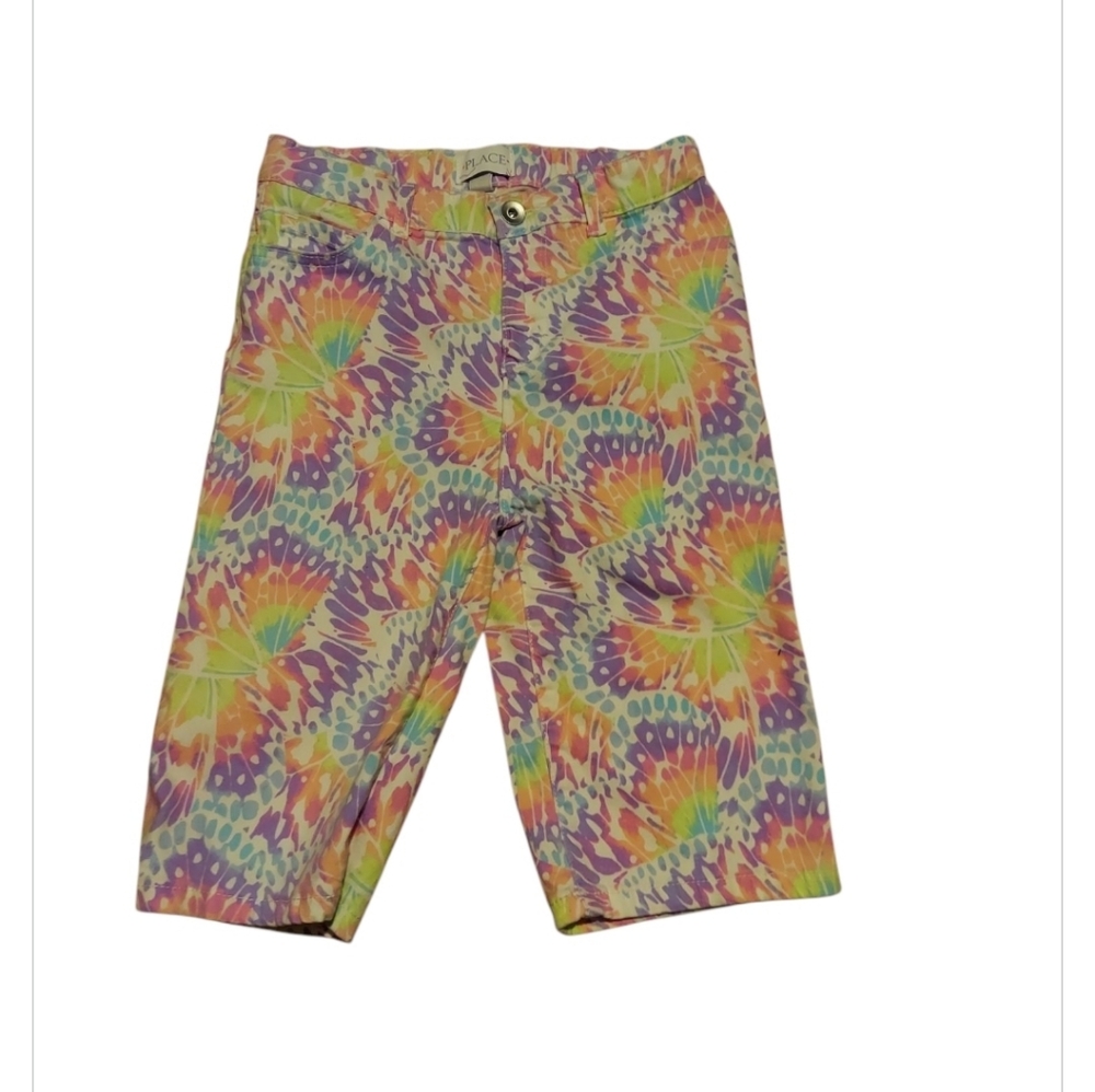 The Children's Place Skimmer Shorts Lavender Swirl Floral Rainbow Pastel Size 14